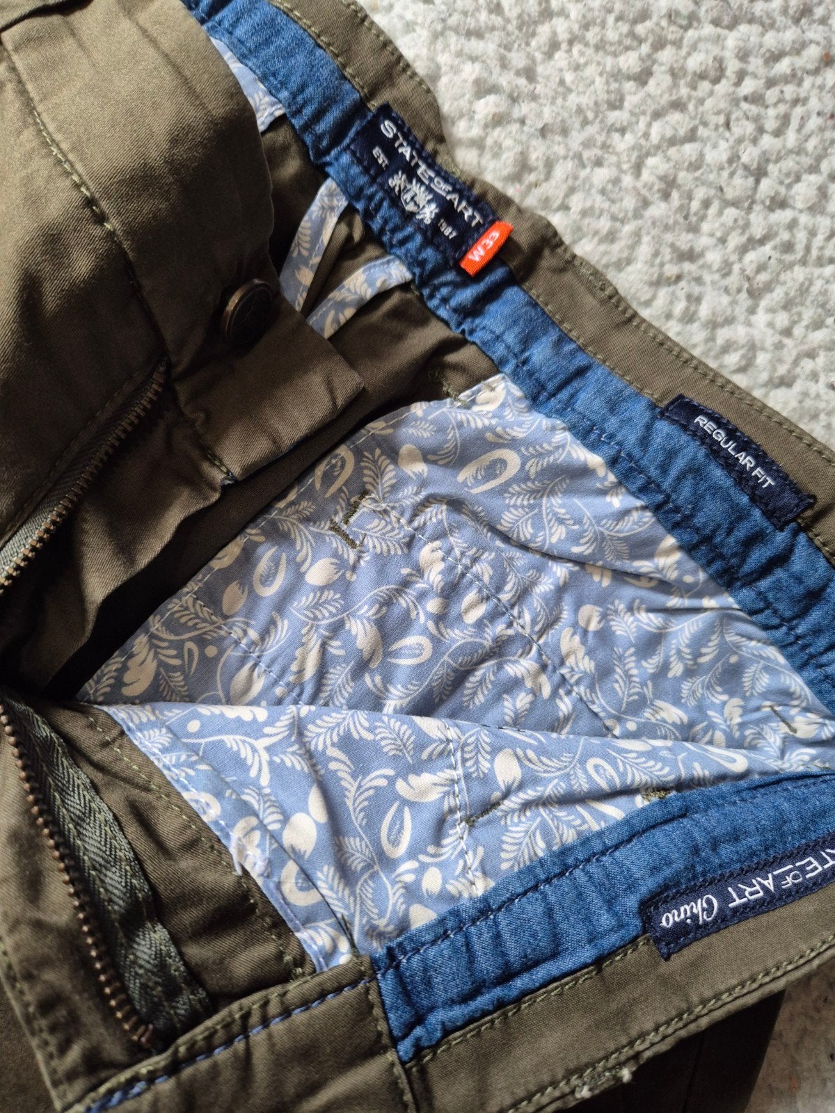 State of Art jeans korte Cargo broek Legergroen Maat 33, State of Art, Overige kleuren, ., Ophalen of Verzenden
