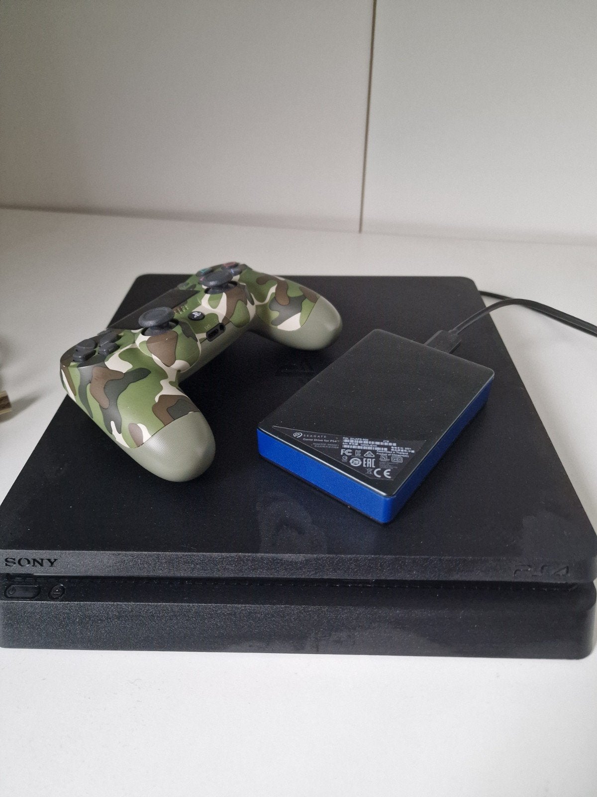 Playstation 4 + controller + game drive, Ophalen, Met 1 controller, Original