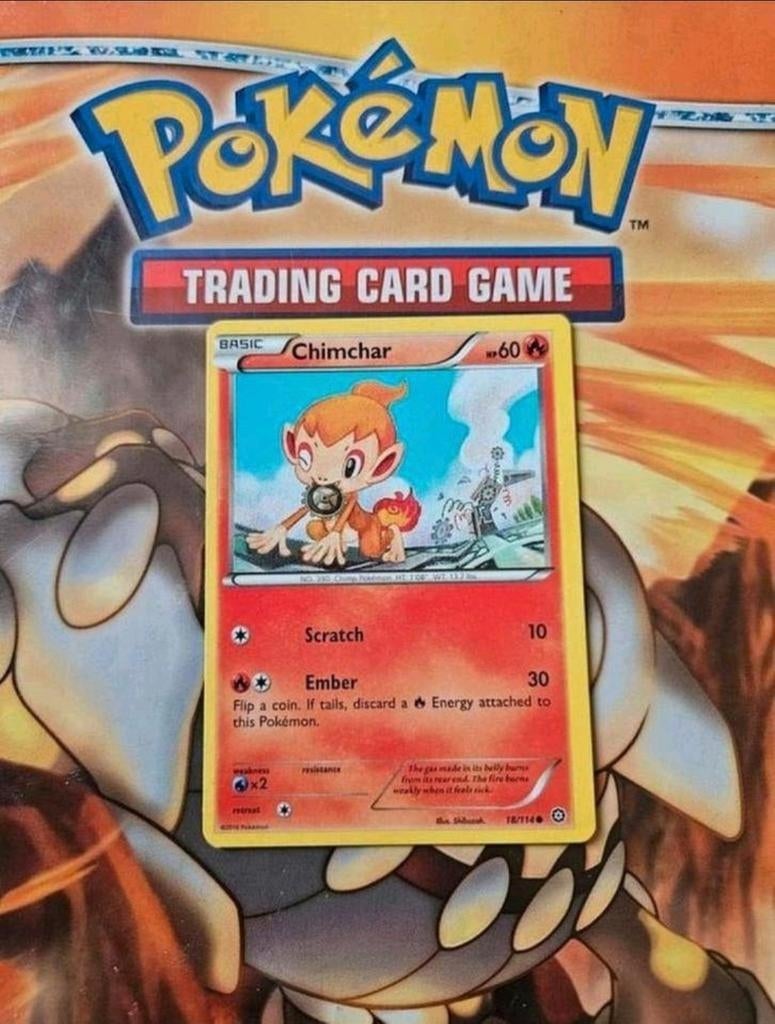 Chimchar 18/114 XY Steam Siege pokemon kaart, Ophalen of Verzenden, Gebruikt, Losse kaart