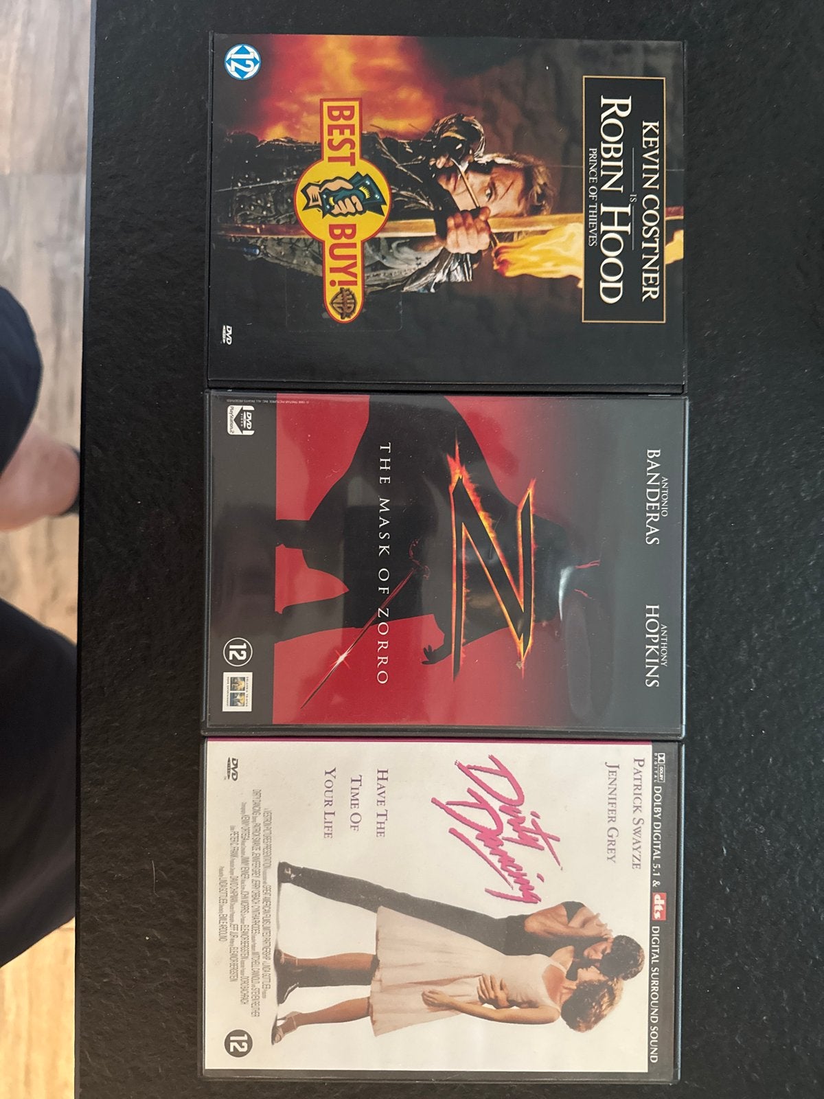 DVD's: Robin Hood, The Mask of Zorro, Dirty Dancing, Ophalen, Gebruikt, Overige genres, Vanaf 12 jaar