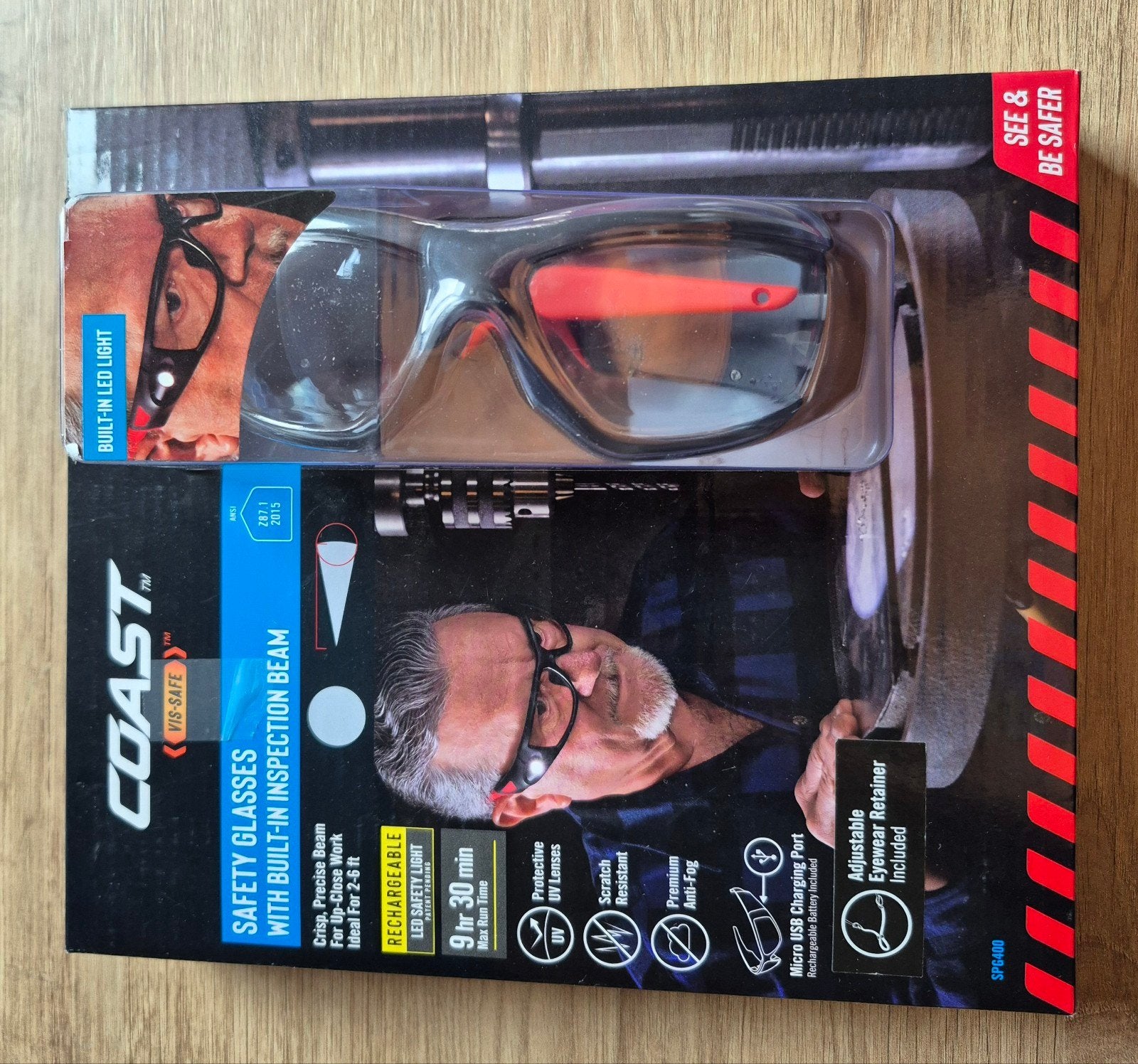 Coast Veiligheidsbril met ingebouwde LED-inspectielamp - NEW, Ophalen of Verzenden, Nieuw