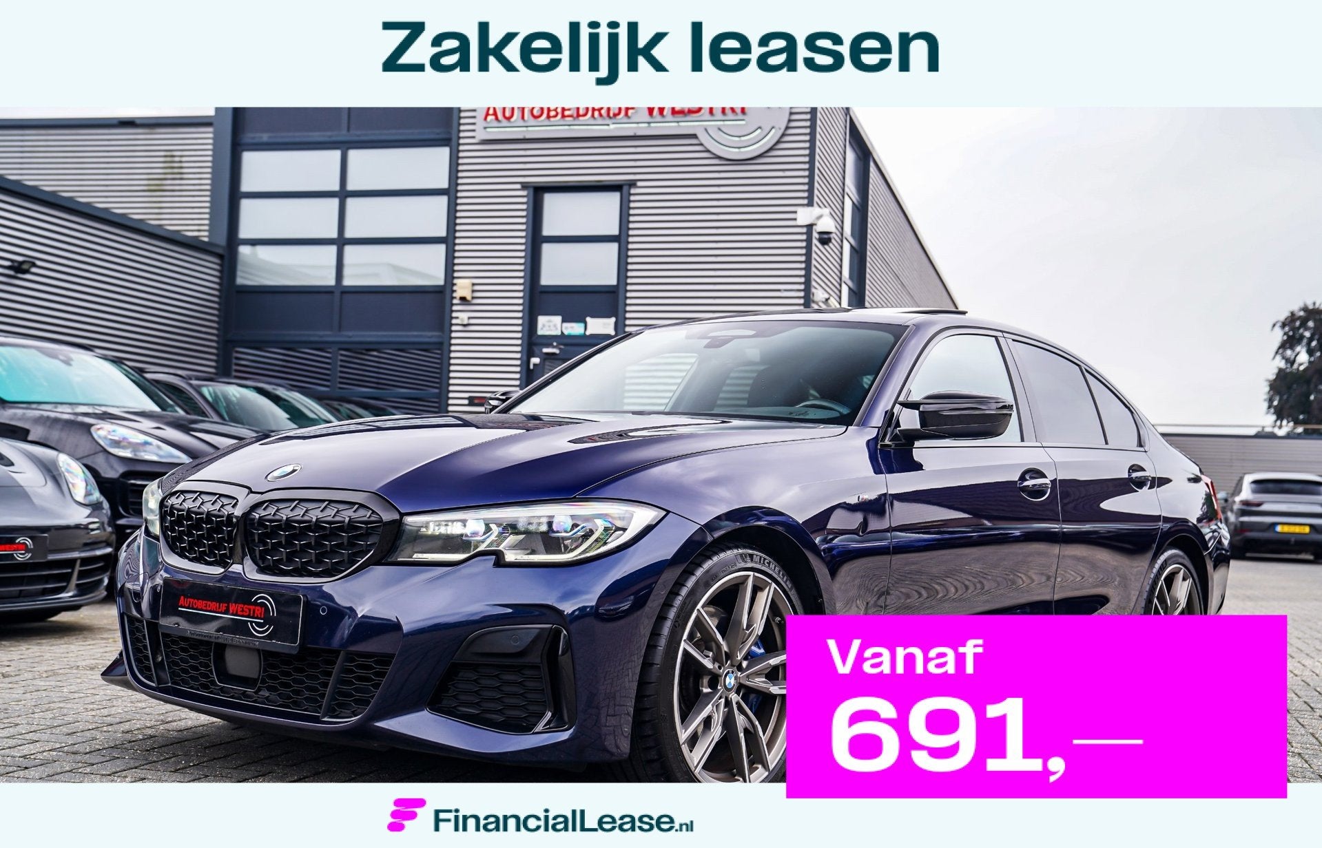 BMW 3-serie M340i xDrive High Executive | Schuifdak | Mossel, Automaat, Dealer onderhouden, Adaptive Cruise Control, Blauw