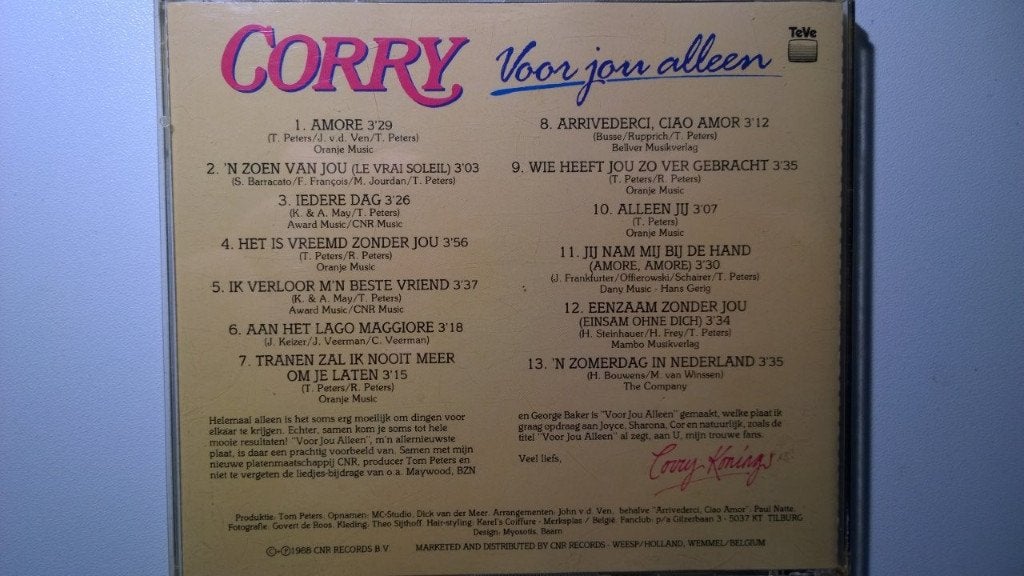 Corry Konings - Voor Jou Alleen, Ophalen of Verzenden, Zo goed als nieuw, Pop, Album