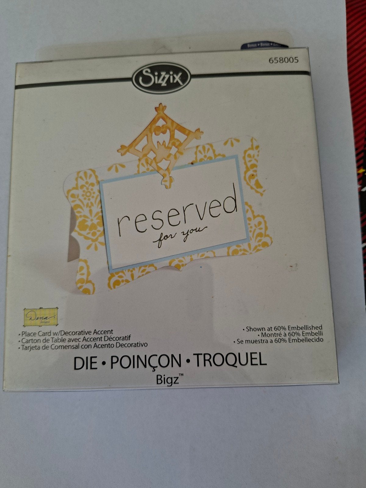 Nieuwe Sizzix Bigz Snijmal 658005 Place Card met Accent, Ophalen of Verzenden