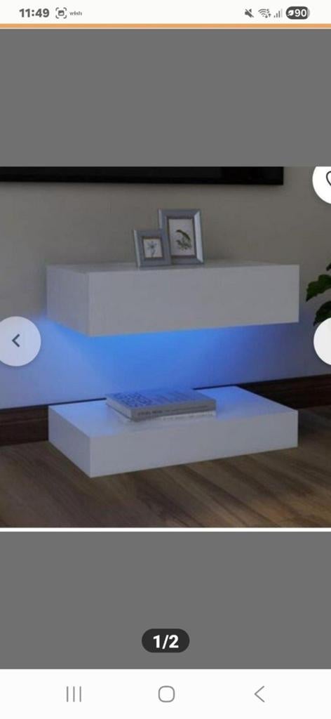 Zwevend TV-meubel met LED-verlichting - Nieuw in doos, Ophalen, Kunststof, 100 tot 150 cm, Nieuw
