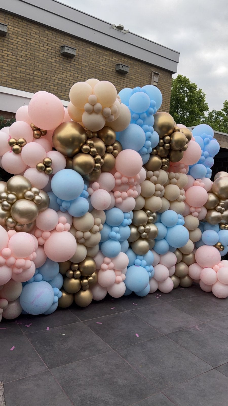 Luxe Ballonnenboog Roze, Blauw & Goud - Feestdecoratie, Ophalen, Nieuw, Versiering, Verjaardag
