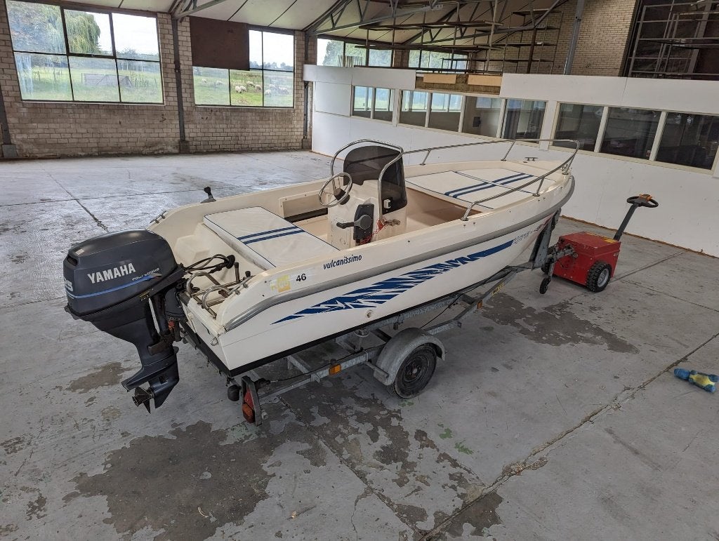 Aquamar vulcanissimo console boot Yamaha 25 pk trailer, Ophalen, 10 tot 30 pk, Gebruikt, Viertaktmotor