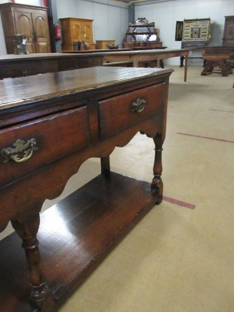 Oer 11733 vintage eiken Engelse sidetable, wandtafel laden, Ophalen