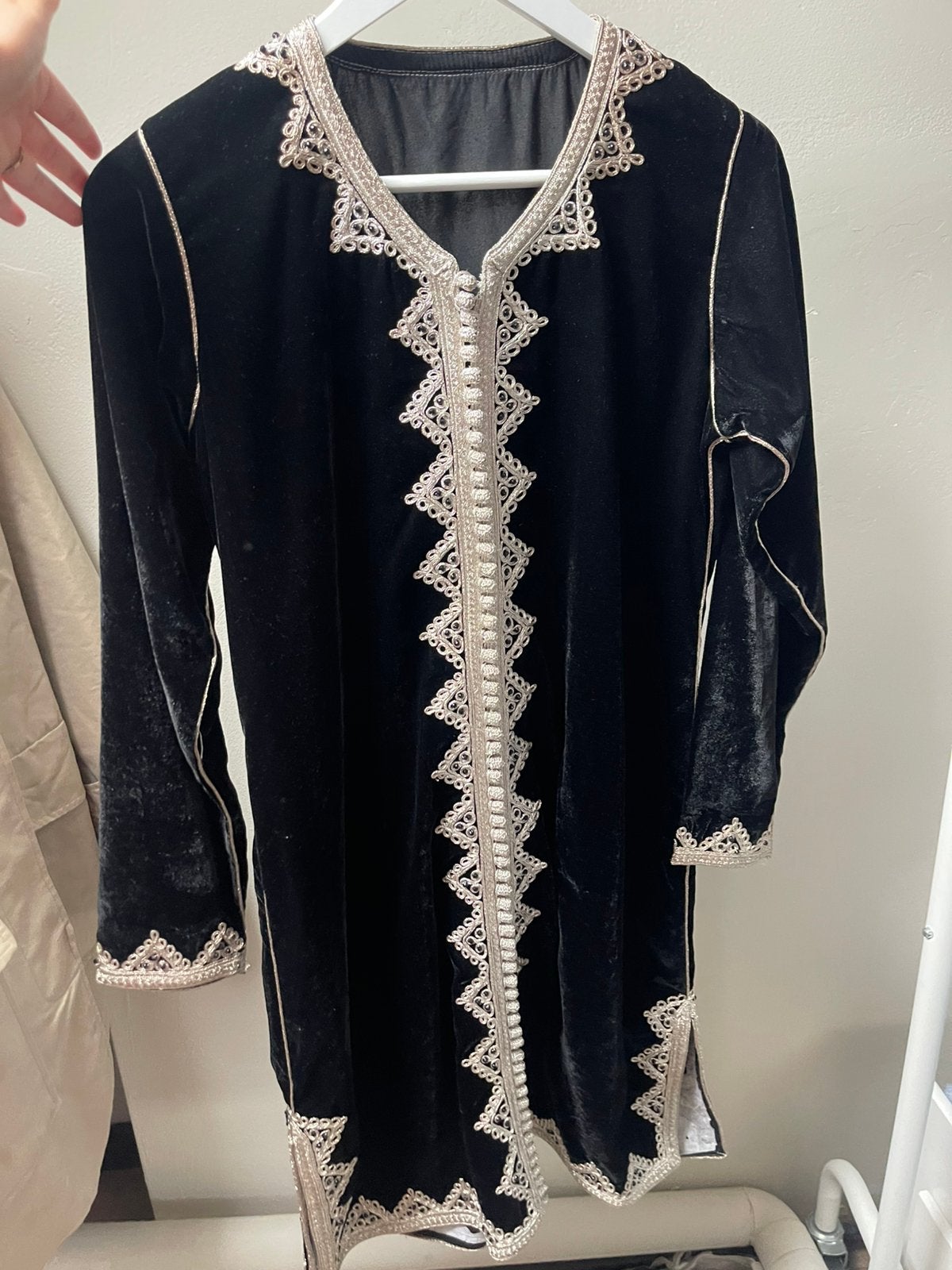 Marokkaanse handgemaakte kaftan, Kleding | Dames, Jurken, Maat 38/40 (M), Zwart, Nieuw, Ophalen of Verzenden