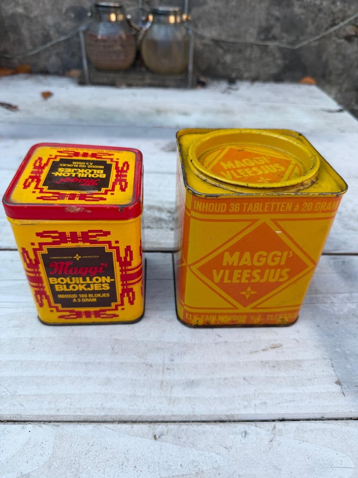 Set van 2 Oude Maggi Blikken - Bouillon en Vleesjus, Ophalen of Verzenden