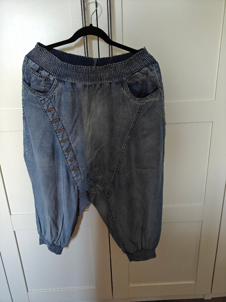 Drollenvanger harembroek capri driekwart maat 44, Kleding | Dames, Broeken en Pantalons, Ophalen, Rainbow, Blauw, Maat 42/44 (L)