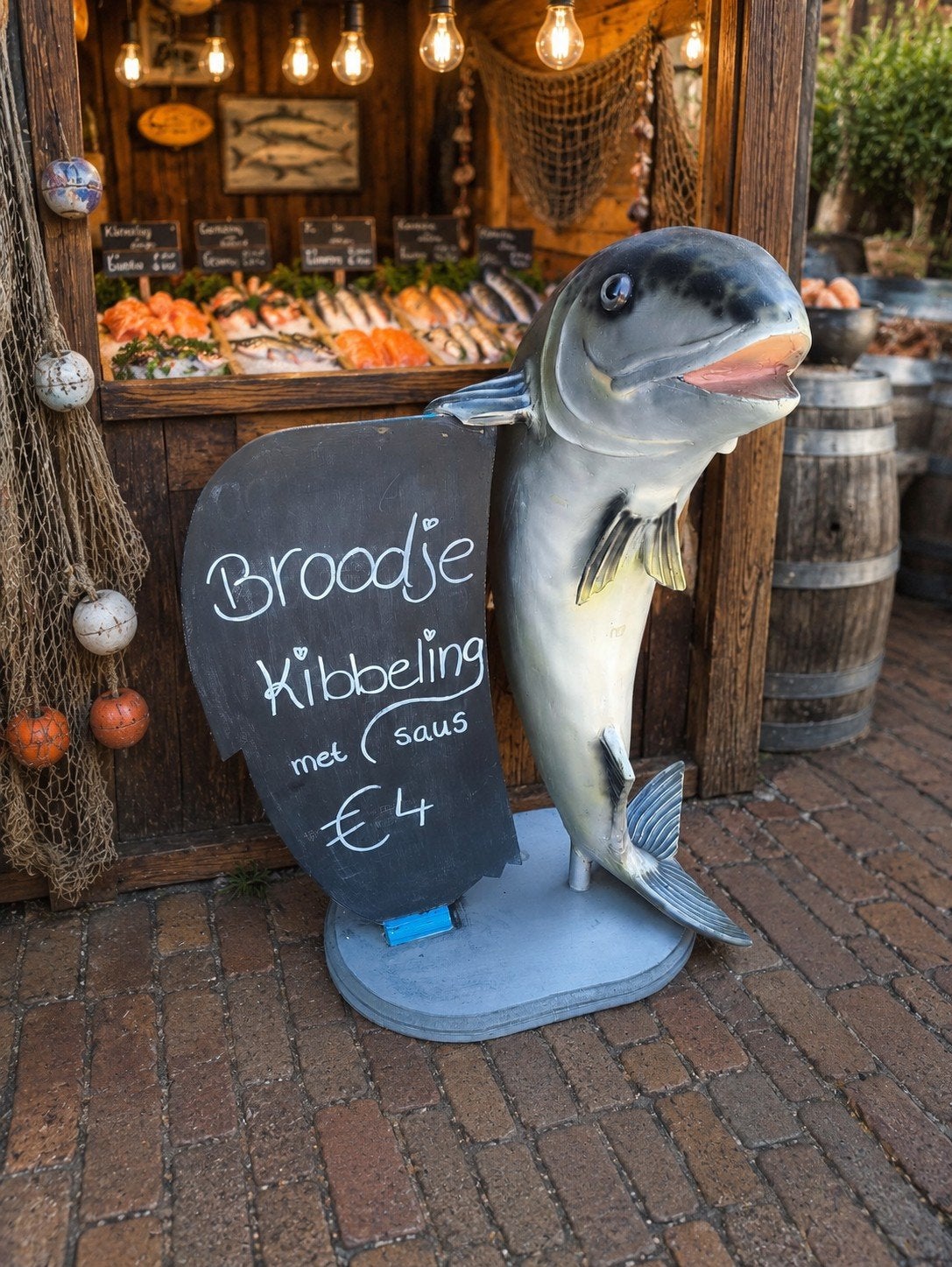 Uniek Visbord / Reclamebord – 80 cm hoog, Ophalen, Gebruikt, Reclamebord