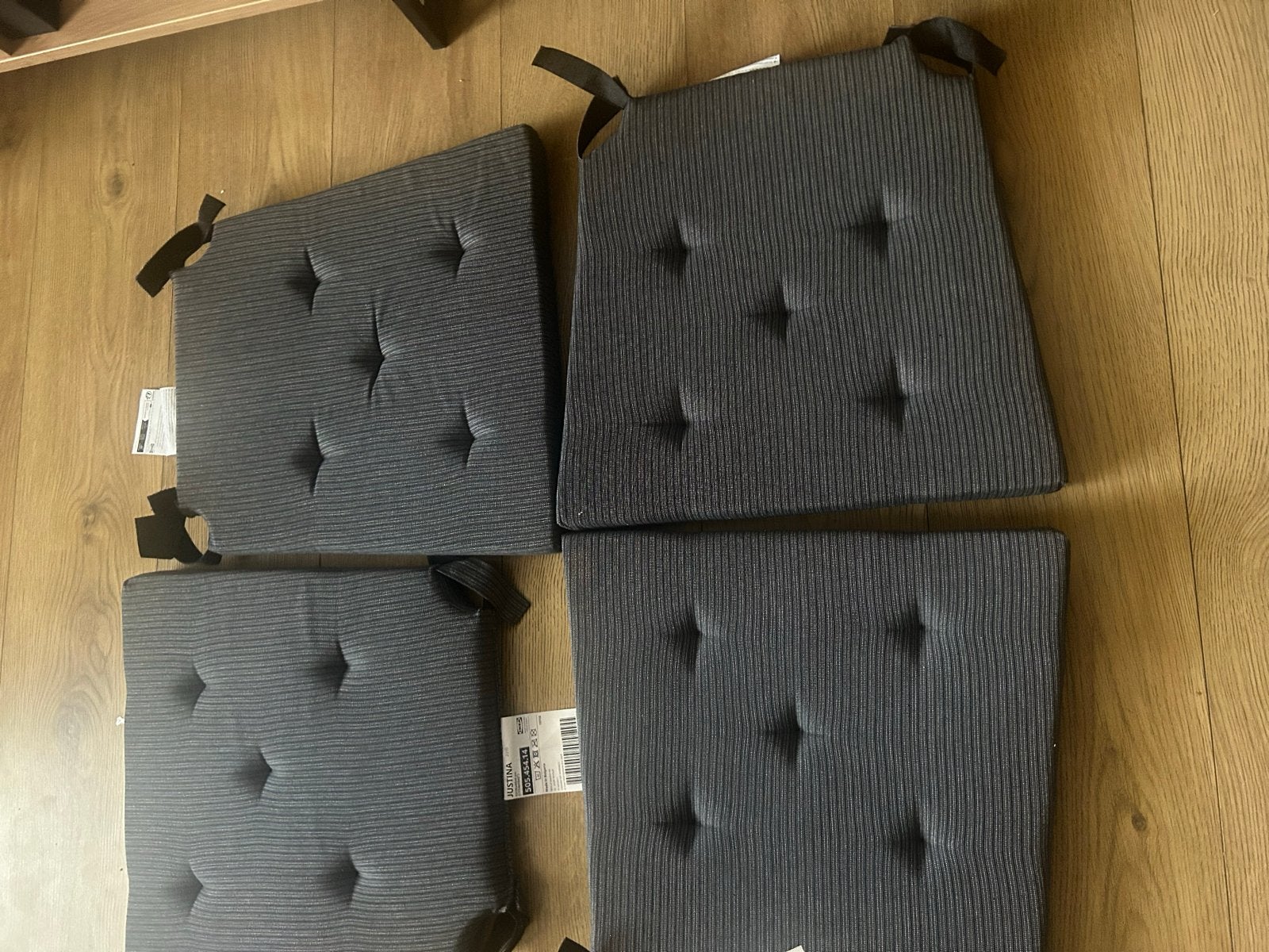 4x IKEA Justina Stoelkussens - Zo goed als nieuw, Ophalen, Zo goed als nieuw, Grijs, Vierkant