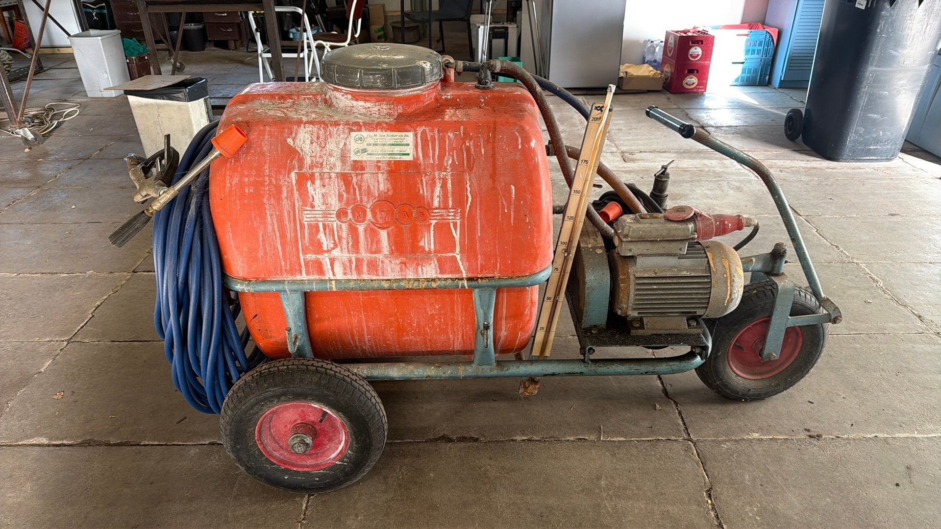 Hogedrukspuit Empas 200liter krachtstroom, Tuin en Terras, Ophalen of Verzenden, Gebruikt, Elektrisch, Met regelbare waterdruk