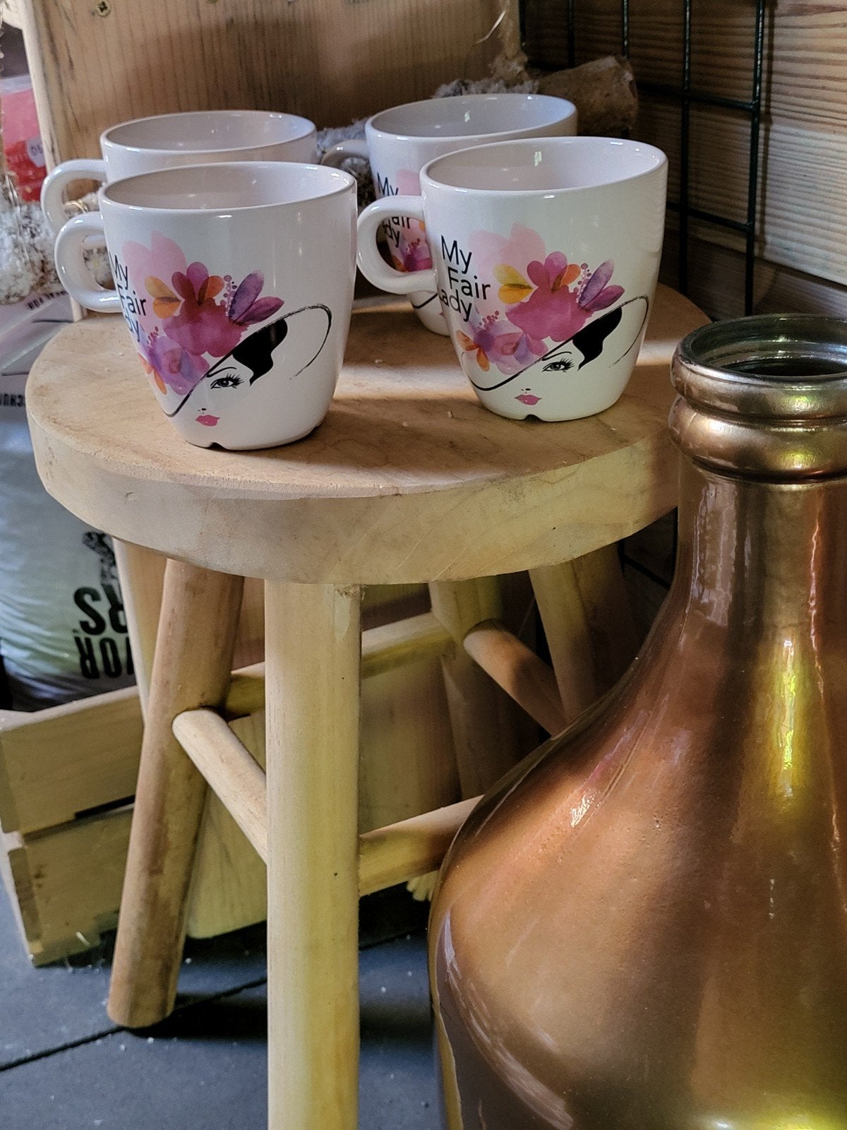 Douwe Egberts My Fair Lady mokken - 4 stuks - nieuwstaat, Nieuw, Ophalen of Verzenden, Overige stijlen, Kop(pen) en/of Schotel(s)