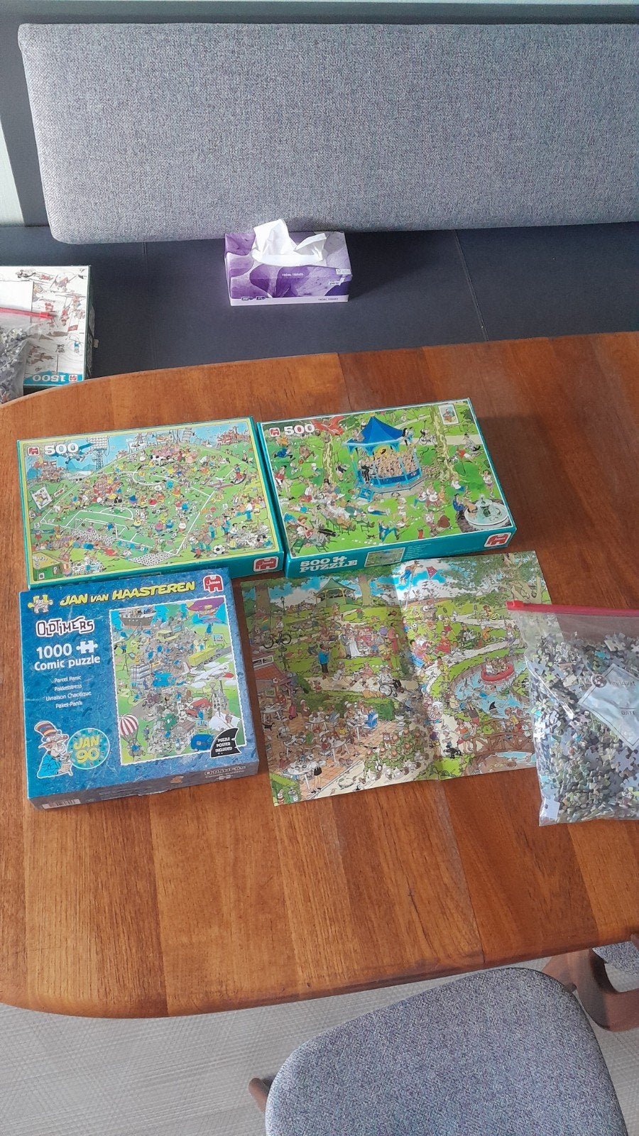 4 x  Jan van haasteren puzzel, Ophalen of Verzenden, 500 t/m 1500 stukjes, Zo goed als nieuw