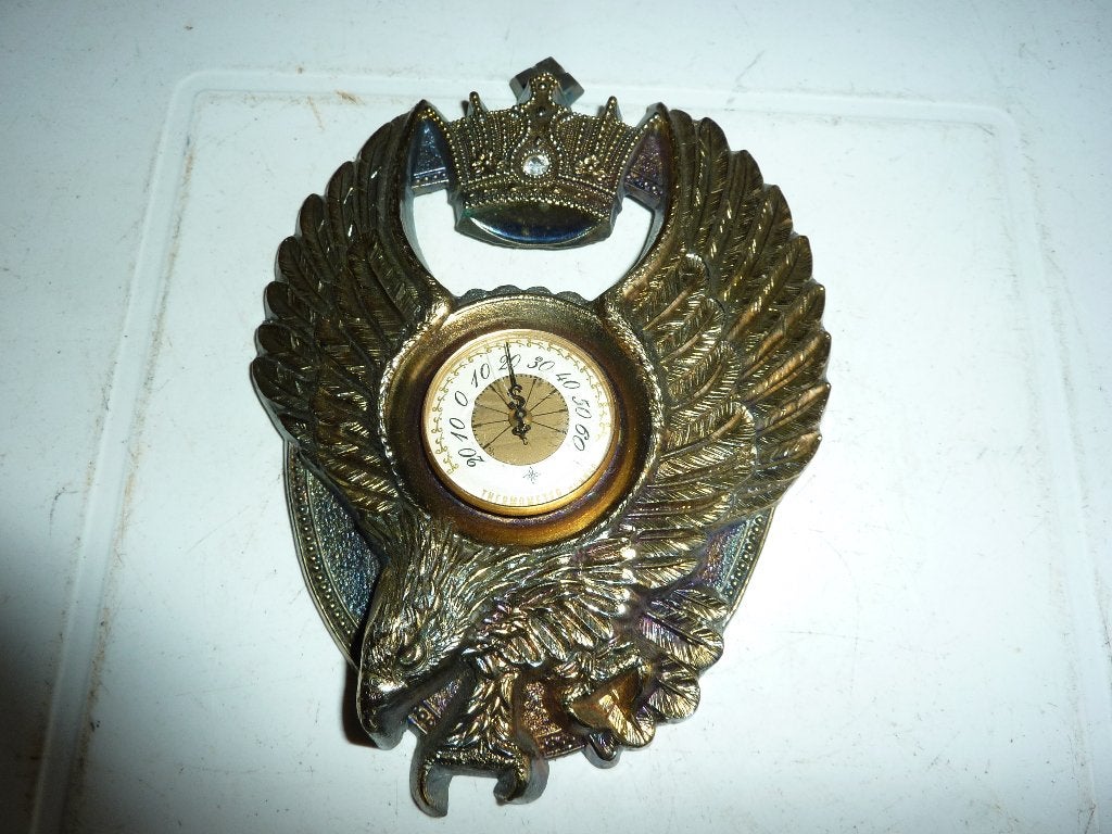 oude koperen messingen thermometer arend, Ophalen of Verzenden, Koper