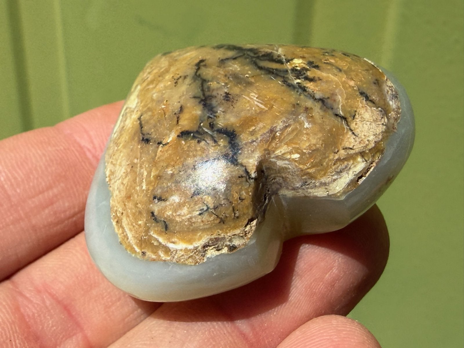 Opaal hart uit Peru mineralen edelstenen, Ophalen of Verzenden, Mineraal