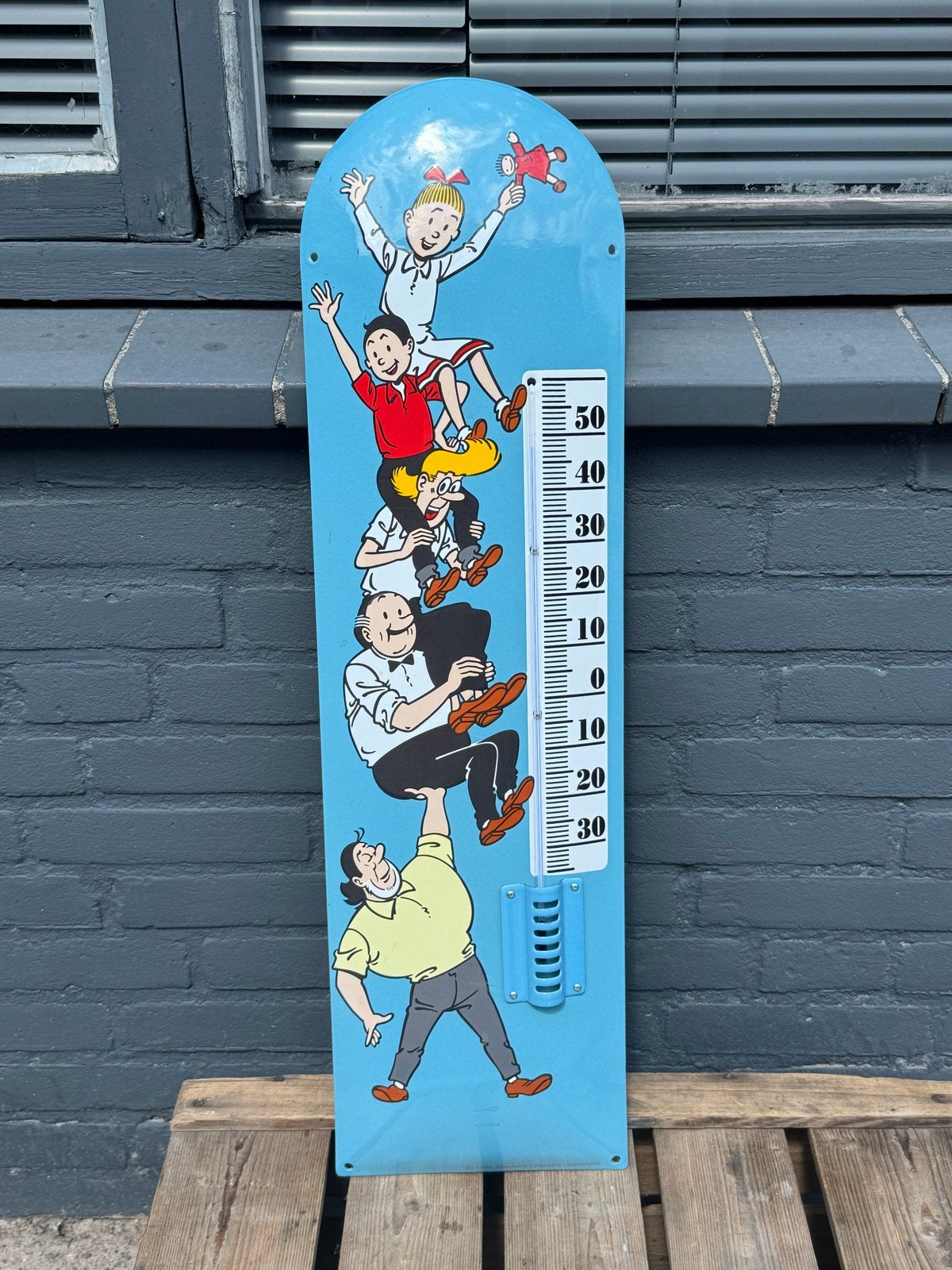 Suske en Wiske thermometer - emaille, Ophalen, Reclamebord, Gebruikt, .