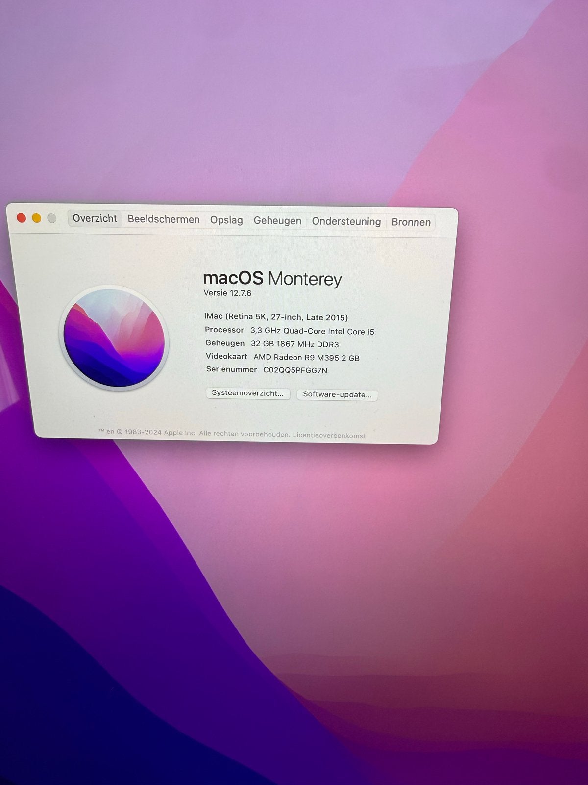 iMac (Retina 5K, 27-inch, Late 2015) - 3.3 GHz i5, Computers en Software, Apple Desktops, Ophalen, 32 GB, IMac, Zo goed als nieuw