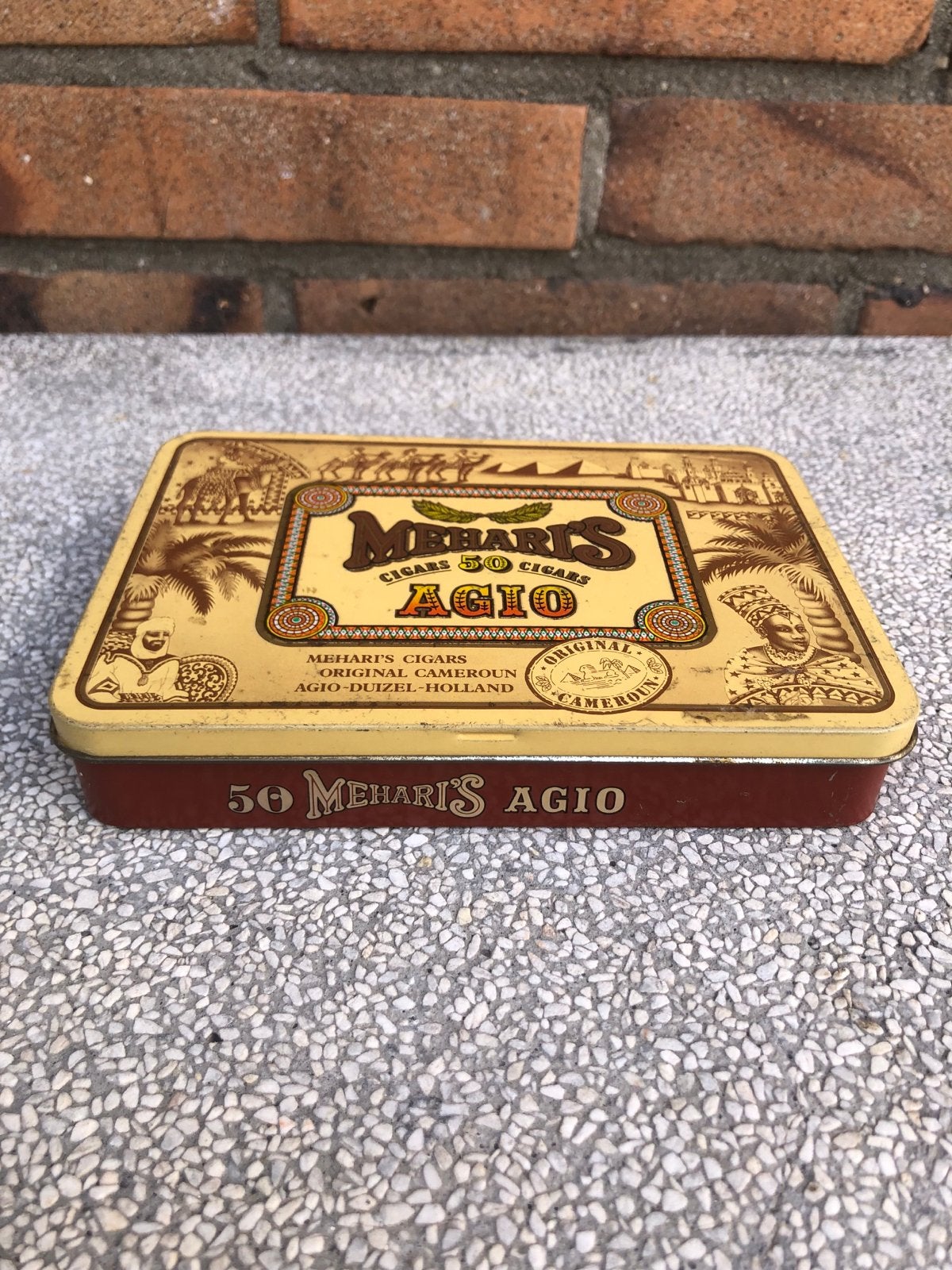 Vintage Meharis Agio sigarenblik - 50 sigaren, Verzamelen, Blikken, Ophalen of Verzenden, Gebruikt, Overige, Overige merken