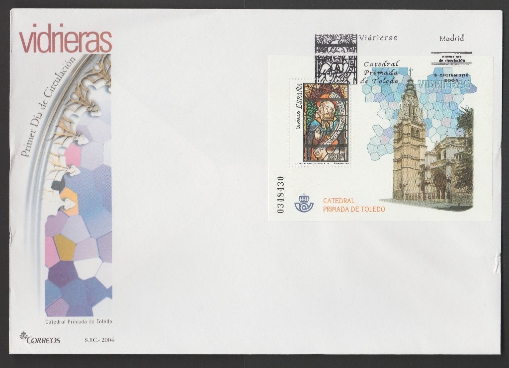 Spanje - FDC Michelnr 4006 - glas-in-lood, kathedraal Toledo, Verzenden, Postfris