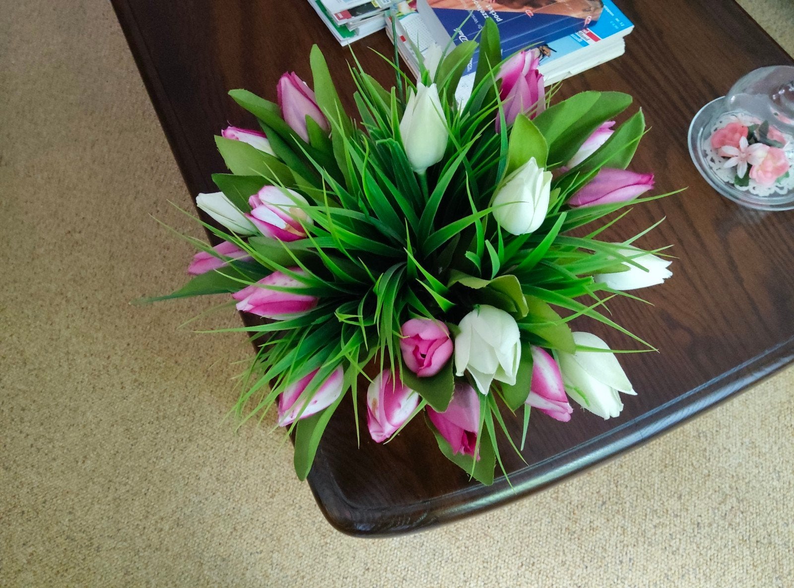 Vaas met kunst tulpen, Ophalen of Verzenden, Zo goed als nieuw