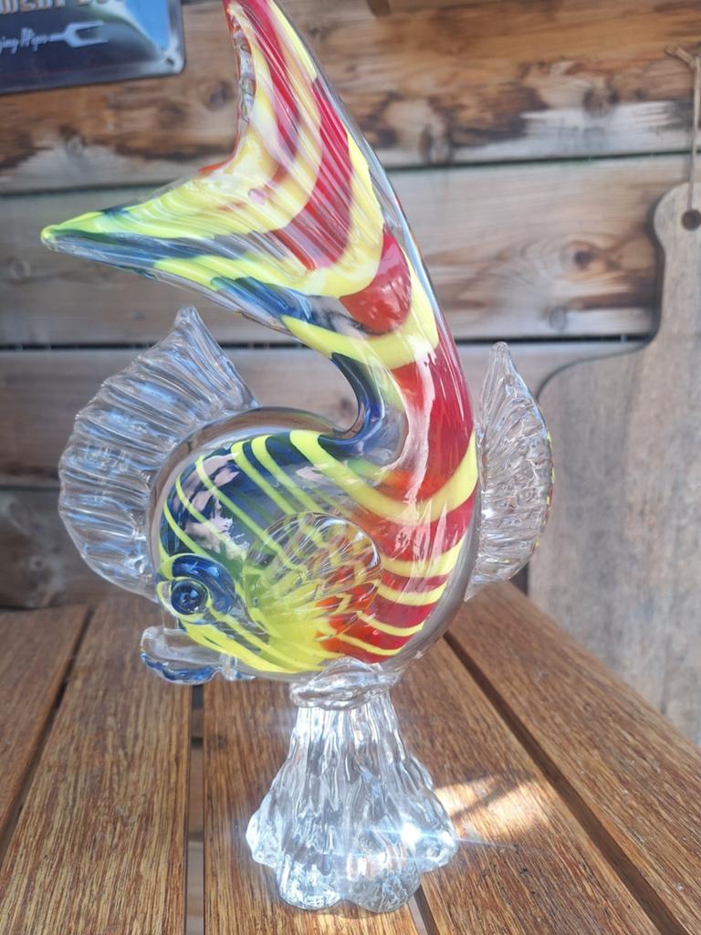 Kleurrijke Murano Glas Vis - 31.5 cm Hoog, Antiek en Kunst, Ophalen of Verzenden