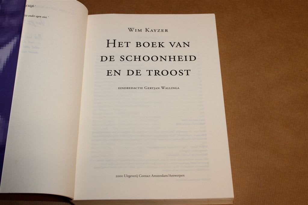 Het Boek van de Schoonheid en de Troost — Kayzer, VPRO 2000, Ophalen of Verzenden, Gelezen