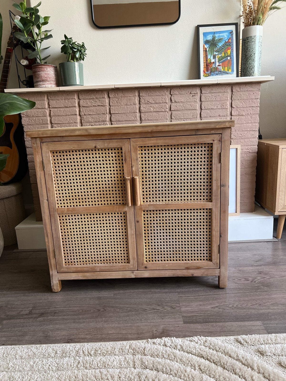 Zo goed als nieuw kastje met rotan deuren, Huis en Inrichting, Ophalen, 50 tot 100 cm, Zo goed als nieuw, Minder dan 100 cm