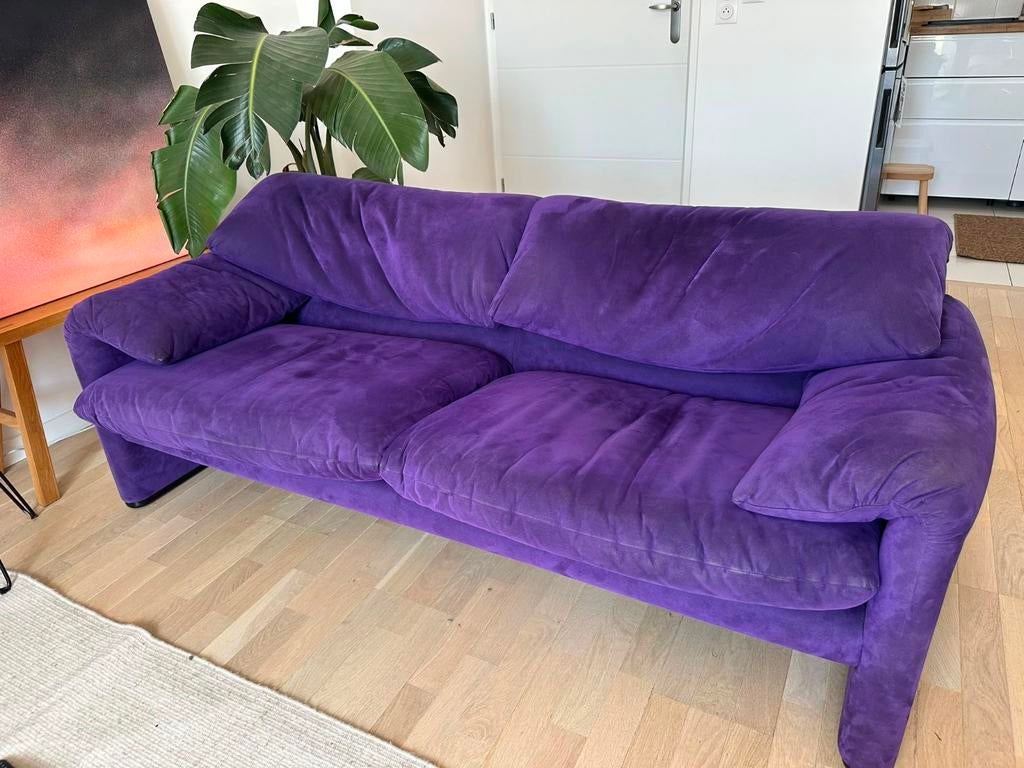 Cassina maralunga alcantara paars, Huis en Inrichting, Ophalen of Verzenden, Zo goed als nieuw