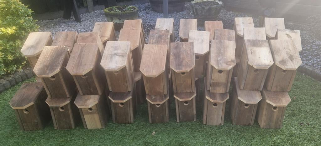 Partij nestkastjes ( nog 15 stuks) van schuttinghout, Tuin en Terras, Ophalen, Gebruikt