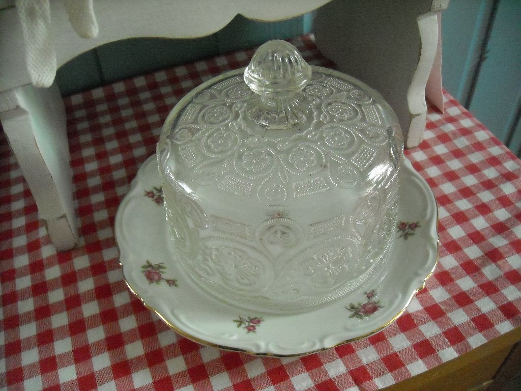 brocante glazen stolpje, Ophalen of Verzenden