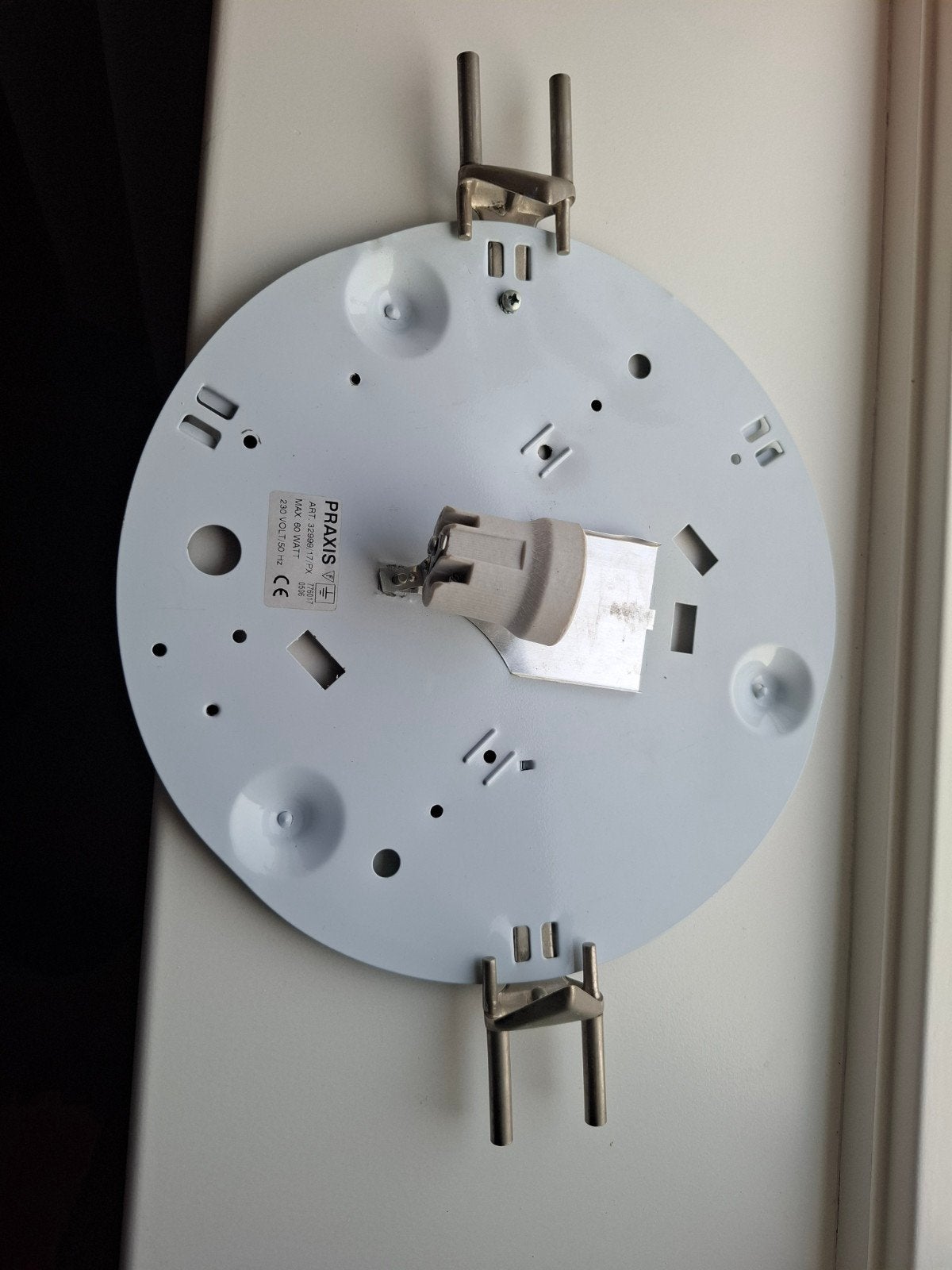 Plafondlamp met melkglas - Praxis, Wit, Overige merken, Gebruikt, Glas