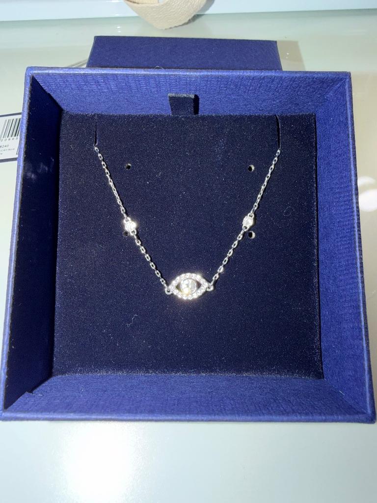 Swarovski Ketting zilverkleurig (5368240) 38cm, Ophalen of Verzenden, Zo goed als nieuw, Zilver, Overige materialen