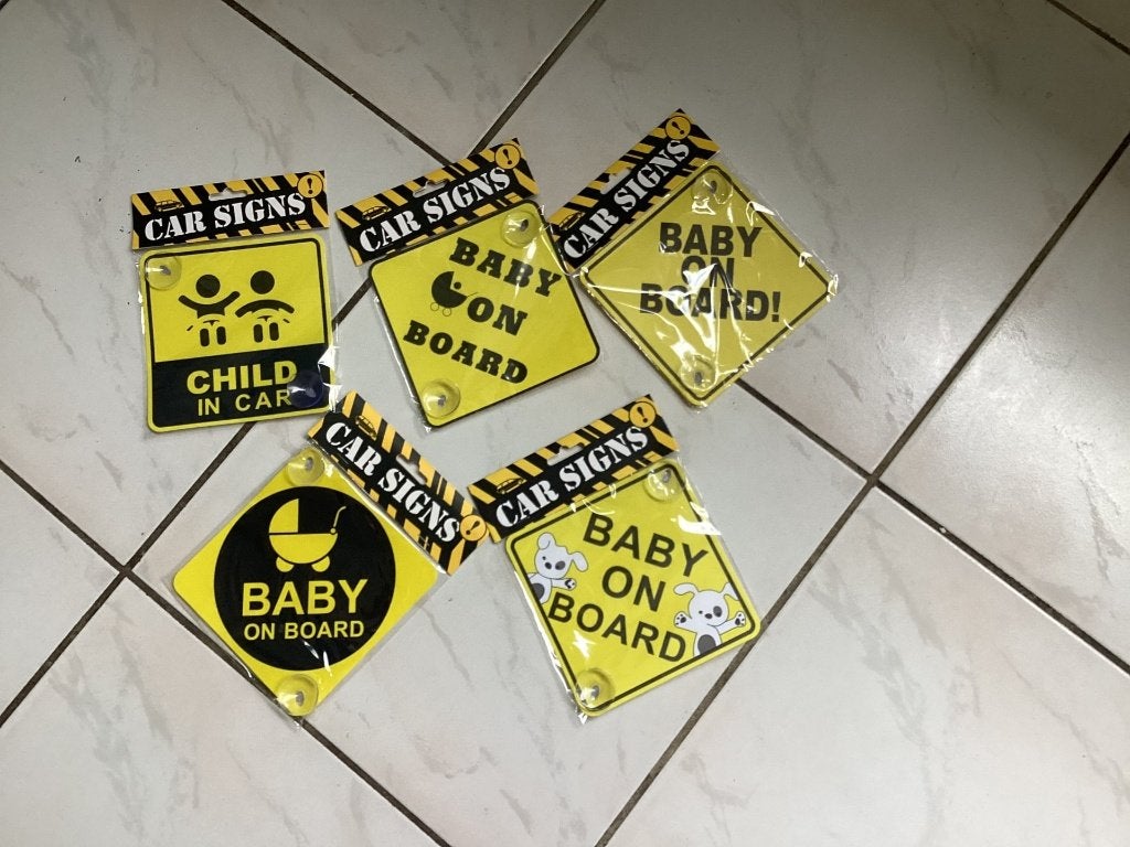 Baby on Board boordjes sign met zuignap voor in de auto, Ophalen of Verzenden, Nieuw