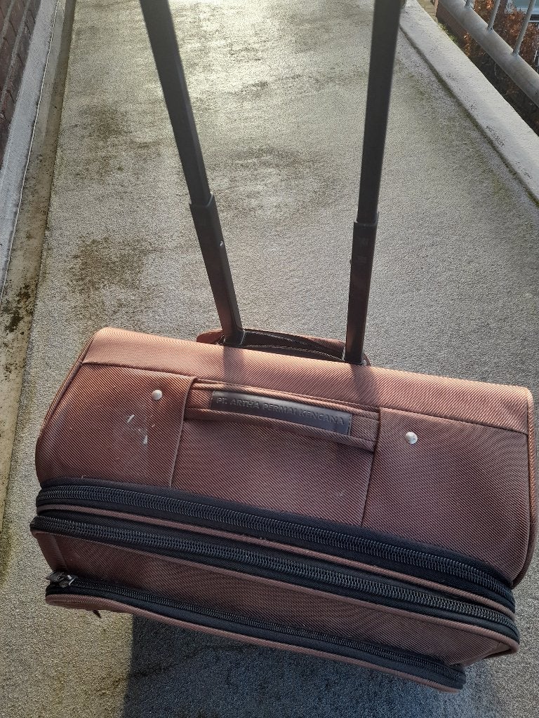 Trolly laptop-/documententas roodbruin, Ophalen, 14 inch, Gebruikt, Trolleytas