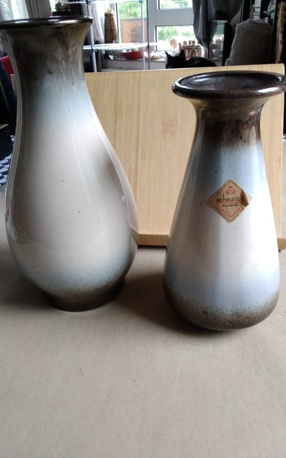 2 vintage Scheurich Vazen W. Germany, Ophalen of Verzenden