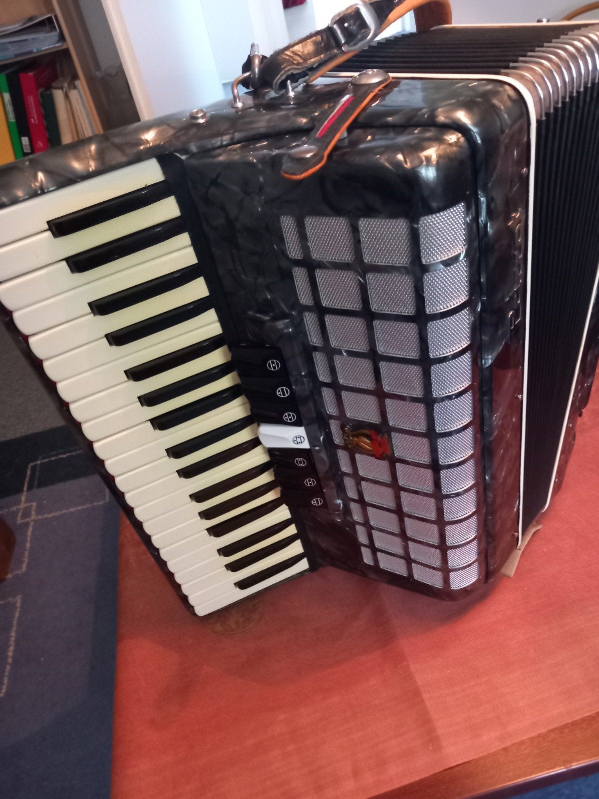 80bs Parrot accordeon, Overige merken, Gebruikt, 80-bas, Met koffer