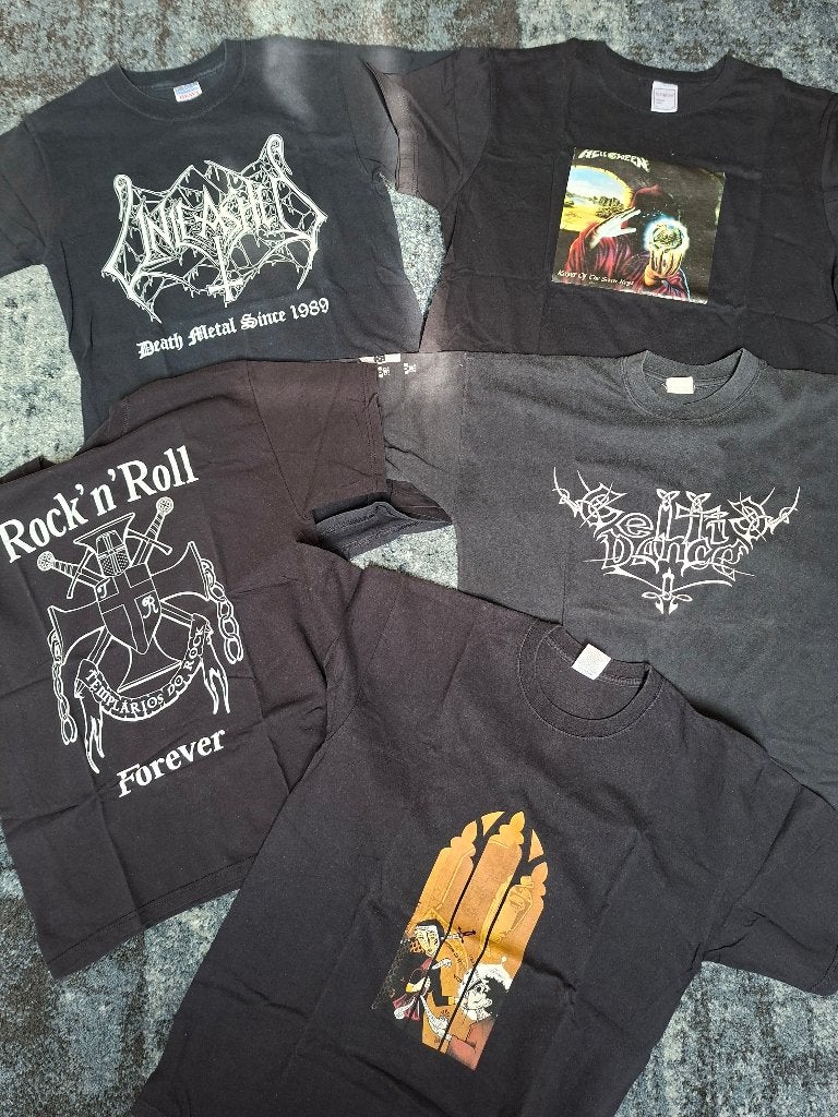 5 x T-shirt - Black Metal, Heavy Metal, Death Metal, enz, Gebruikt, Heavy metal, Overige formaten, Ophalen of Verzenden