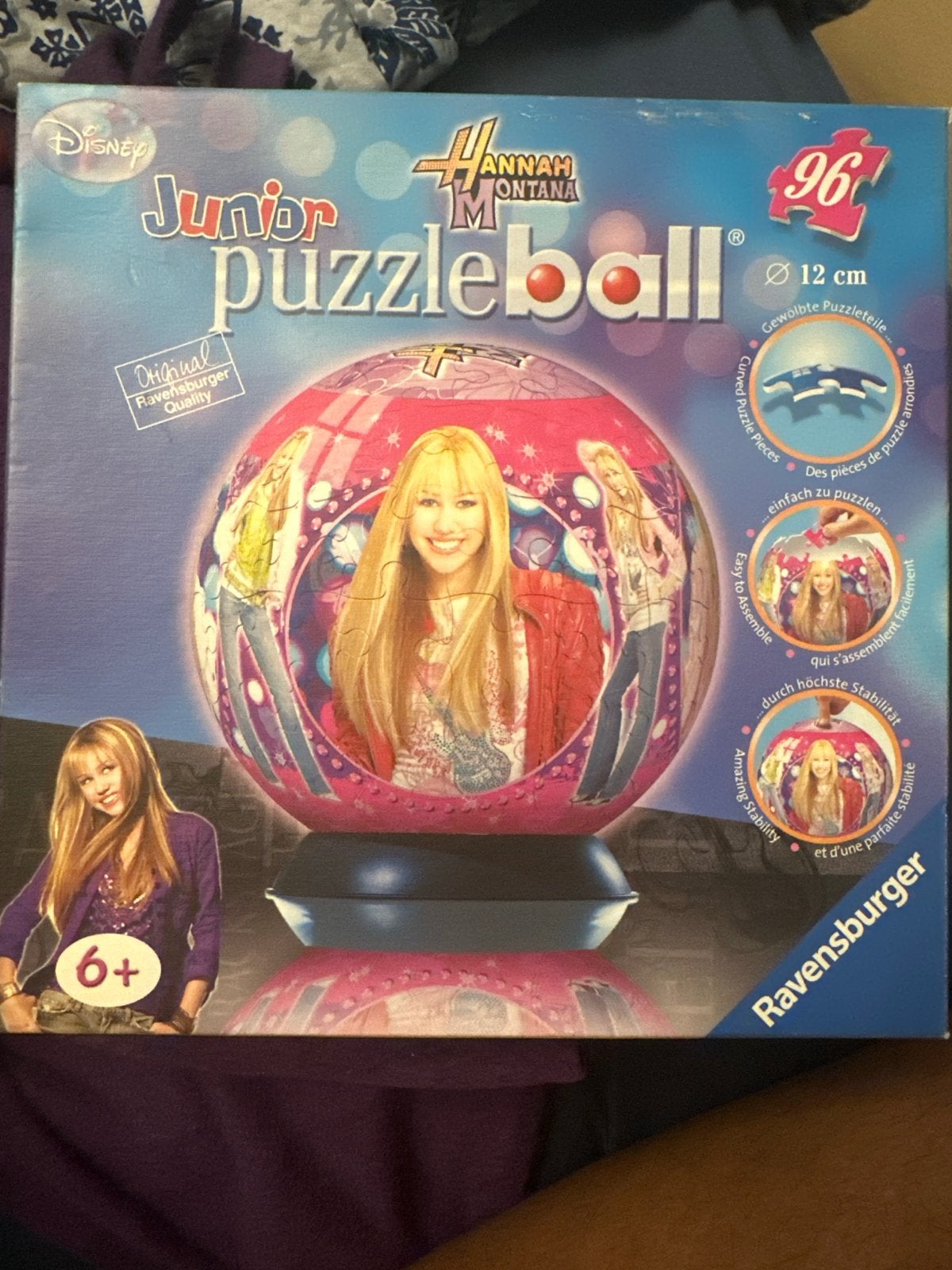 Hannah Montana Junior Puzzleball Ravensburger 96 stukjes, Ophalen, Meer dan 50 stukjes, Zo goed als nieuw, 6 jaar of ouder