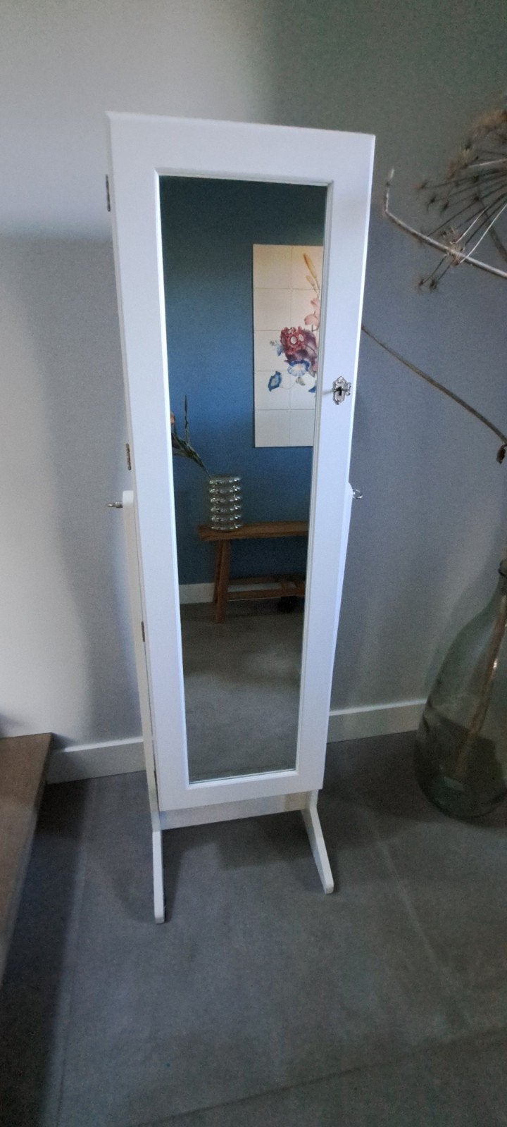 Witte spiegelkast /sieradenkast, Ophalen, Minder dan 50 cm, Gebruikt, 150 tot 200 cm
