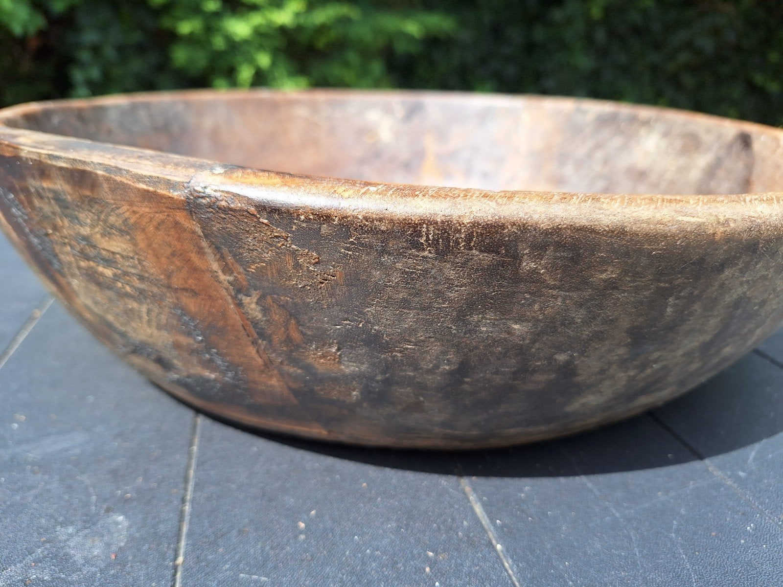 Grote landelijk houten schaal, Ophalen, Rond, Hout