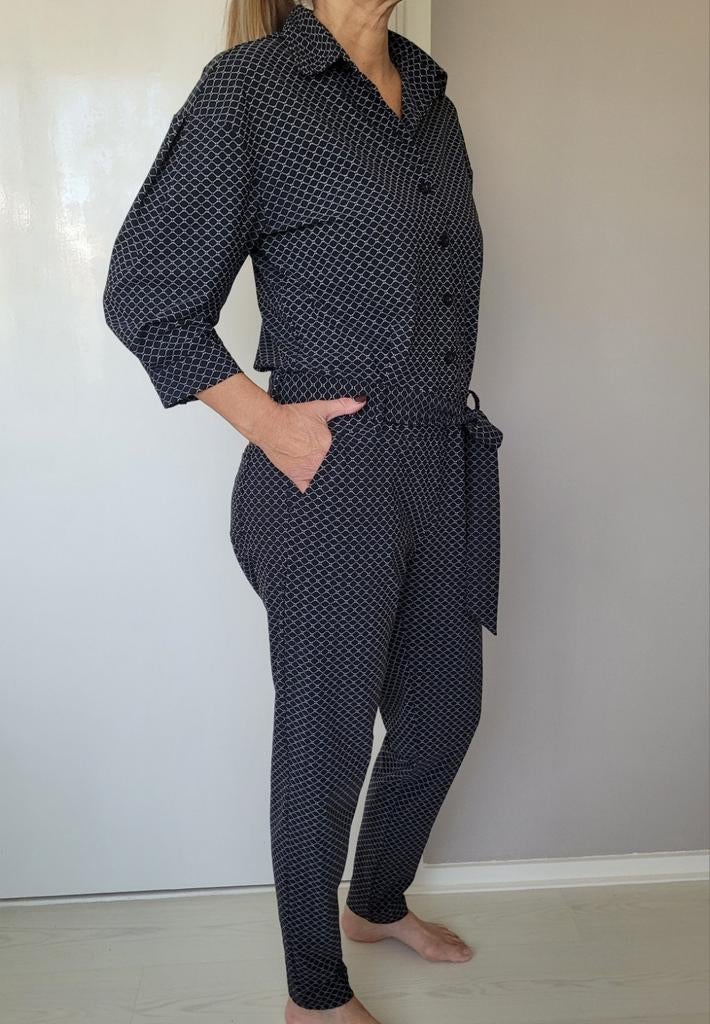 Studio Anneloes jumpsuit L Zwart wit Travelstof, Studio Anneloes, Zwart, Maat 42/44 (L), Ophalen of Verzenden
