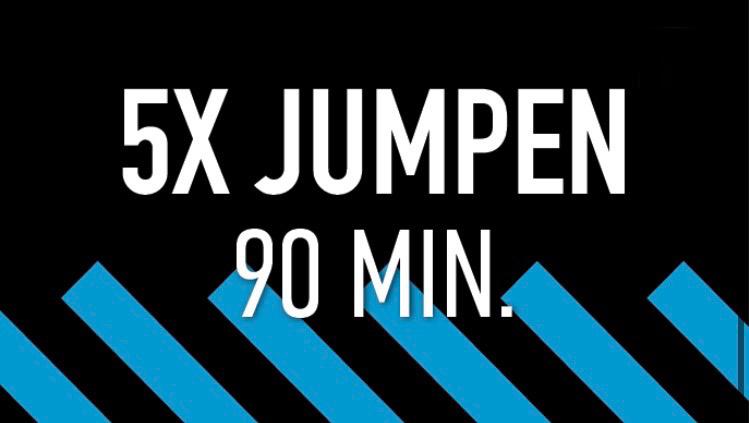 Voordeelkaart 5x Jumpen | 90 minuten | You Jump Arnhem, Drie personen of meer, Cadeaubon, Overige typen