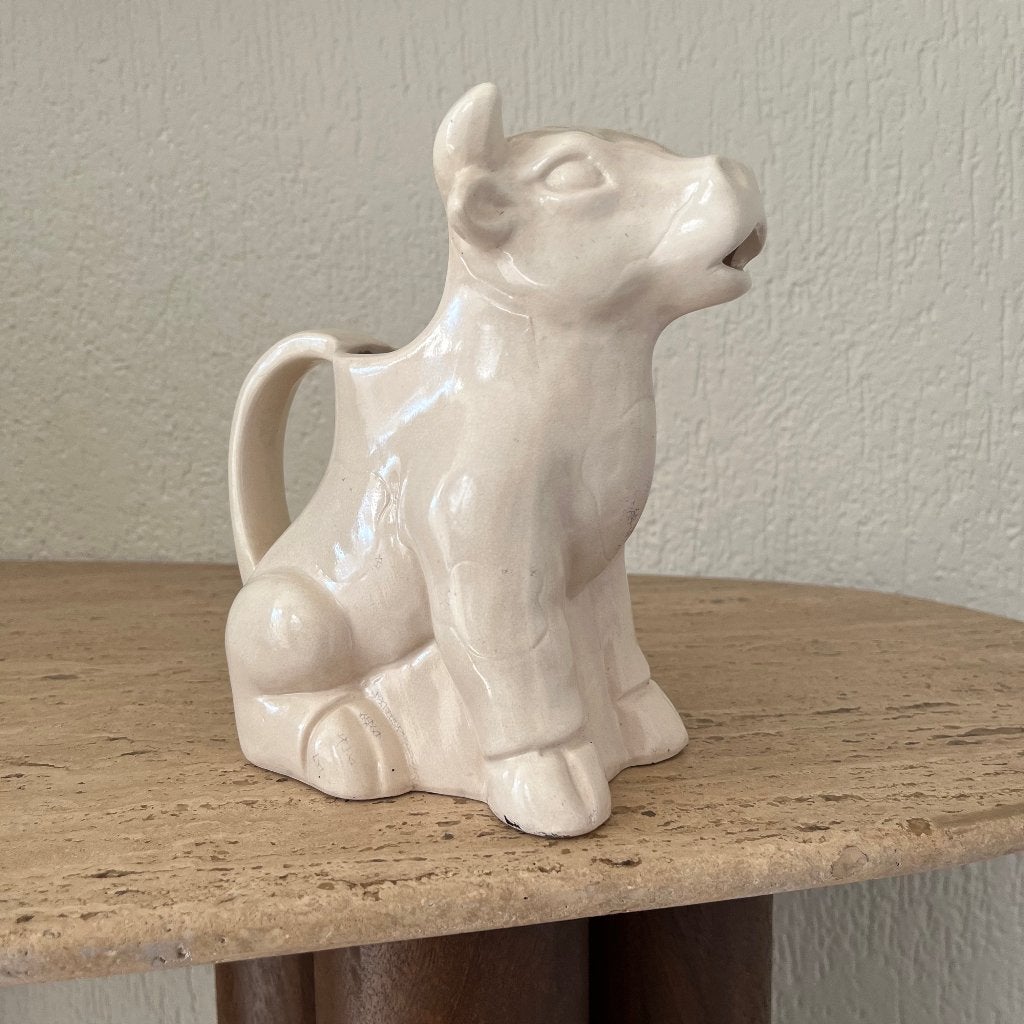 Vintage grote creme keramieken koe melkkan, Antiek en Kunst, Ophalen of Verzenden