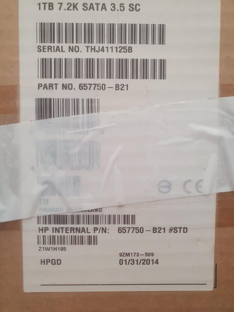 HP 1TB 7.2K SATA 3.5" HP Server Harddisk (657750-B21)HDD new, Intern, Server, Nieuw, Ophalen of Verzenden