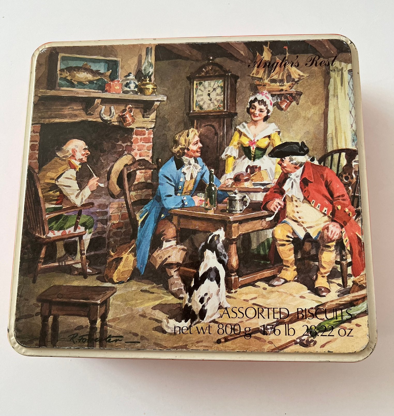 Vintage blik Nabisco «Angler's Rest» , Robert Forrester, Ophalen of Verzenden, Zo goed als nieuw, Koek(jes)