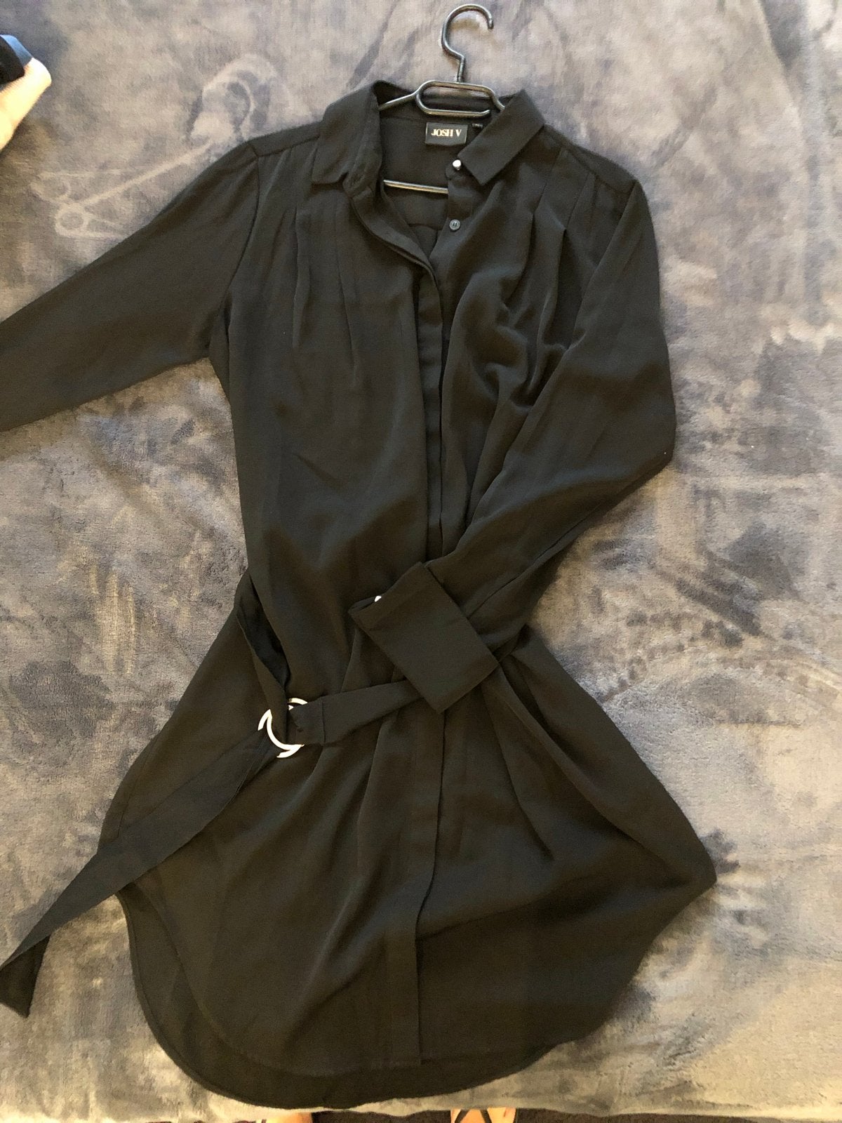 JOSH V JV ROMY Jurk - XL Zwart overhemdjurk met riem, Kleding | Dames, Zwart, Maat 46/48 (XL) of groter, Ophalen of Verzenden
