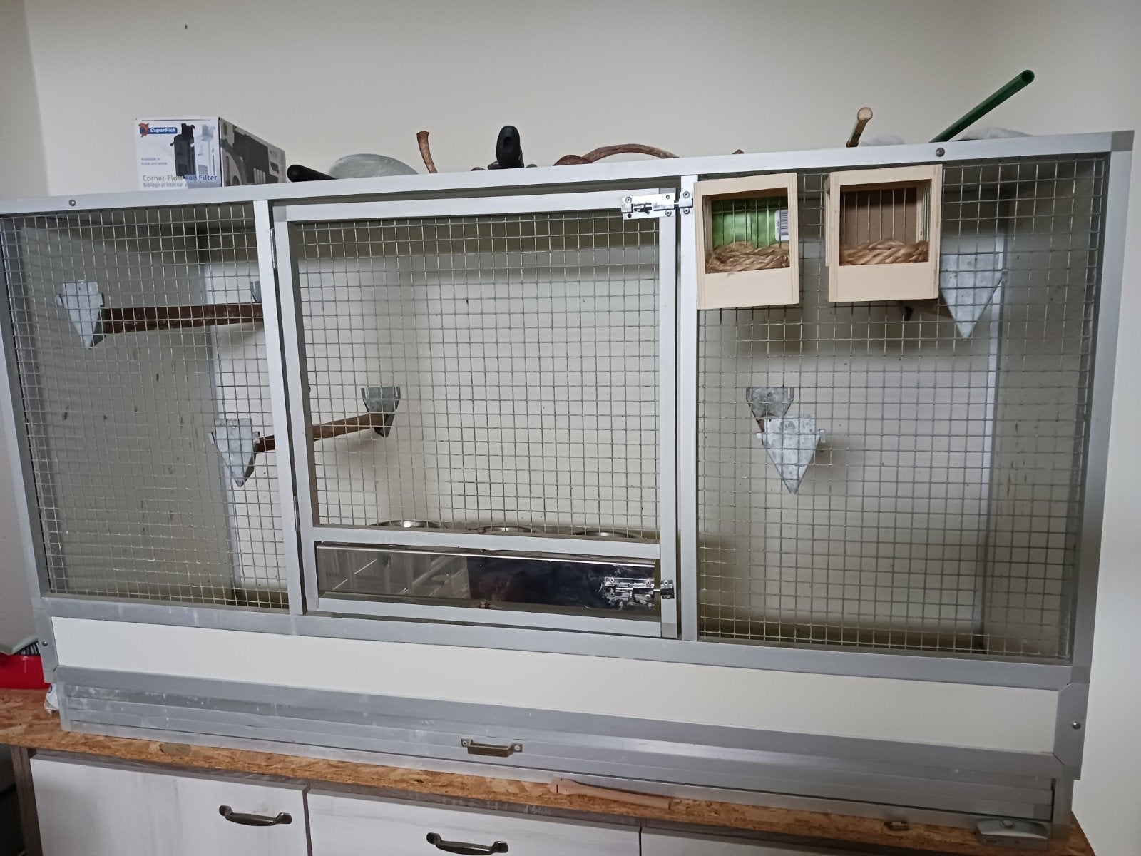 vogelkooi, Ophalen, Gebruikt, Aluminium, Vogelkooi